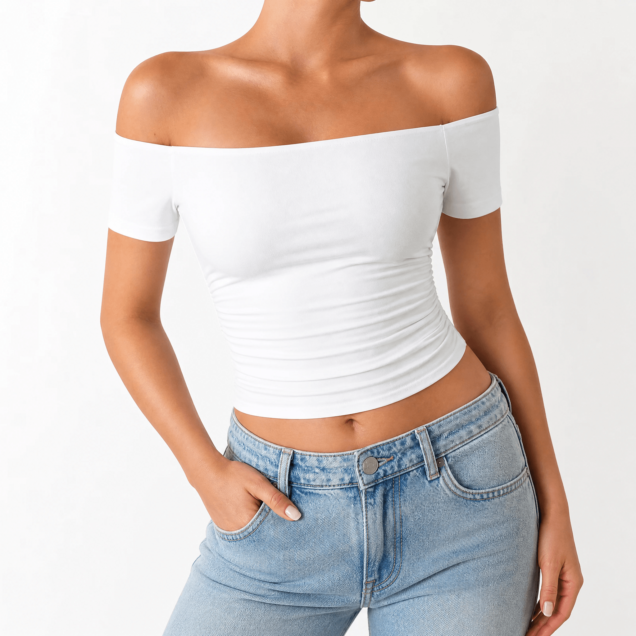 Velora – Women's Off-Shoulder Slim-Fit Top