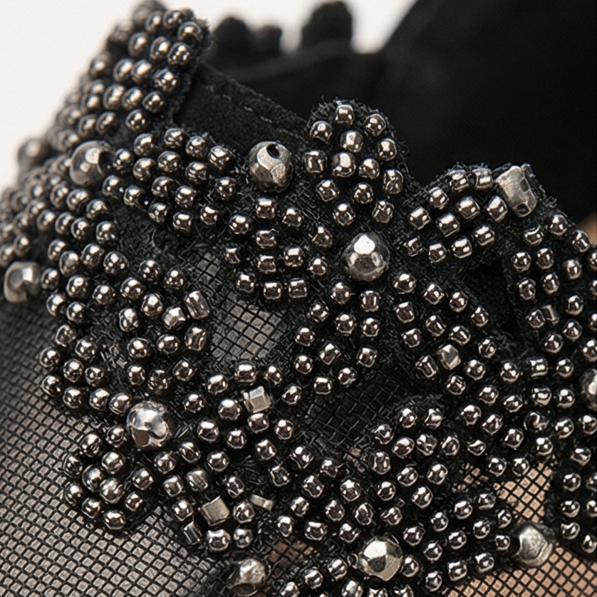 Veluna – Women's Beaded Lace Mesh Wedge Shoes