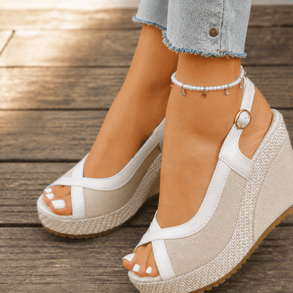 Veluna – Cushioned Peep-Toe Wedge Sandals