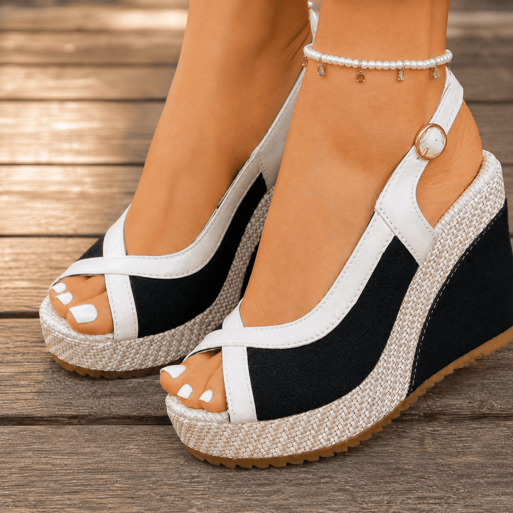 Veluna – Cushioned Peep-Toe Wedge Sandals