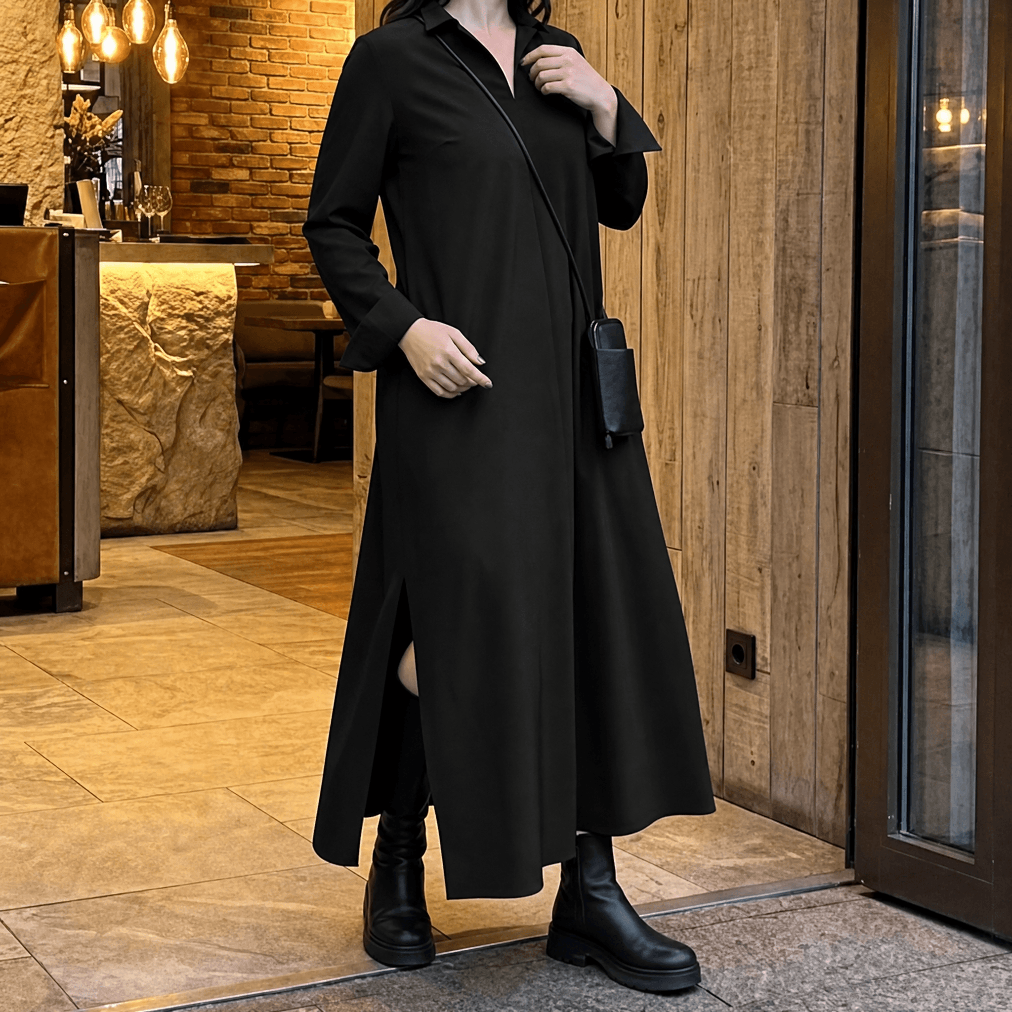 Veluna – Effortless Side Slit Maxi Dress for Women