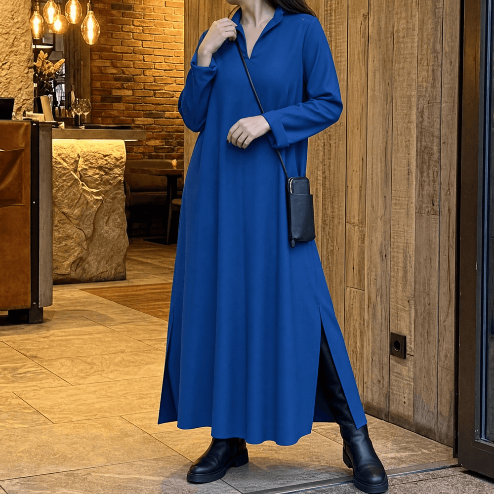 Veluna – Effortless Side Slit Maxi Dress for Women