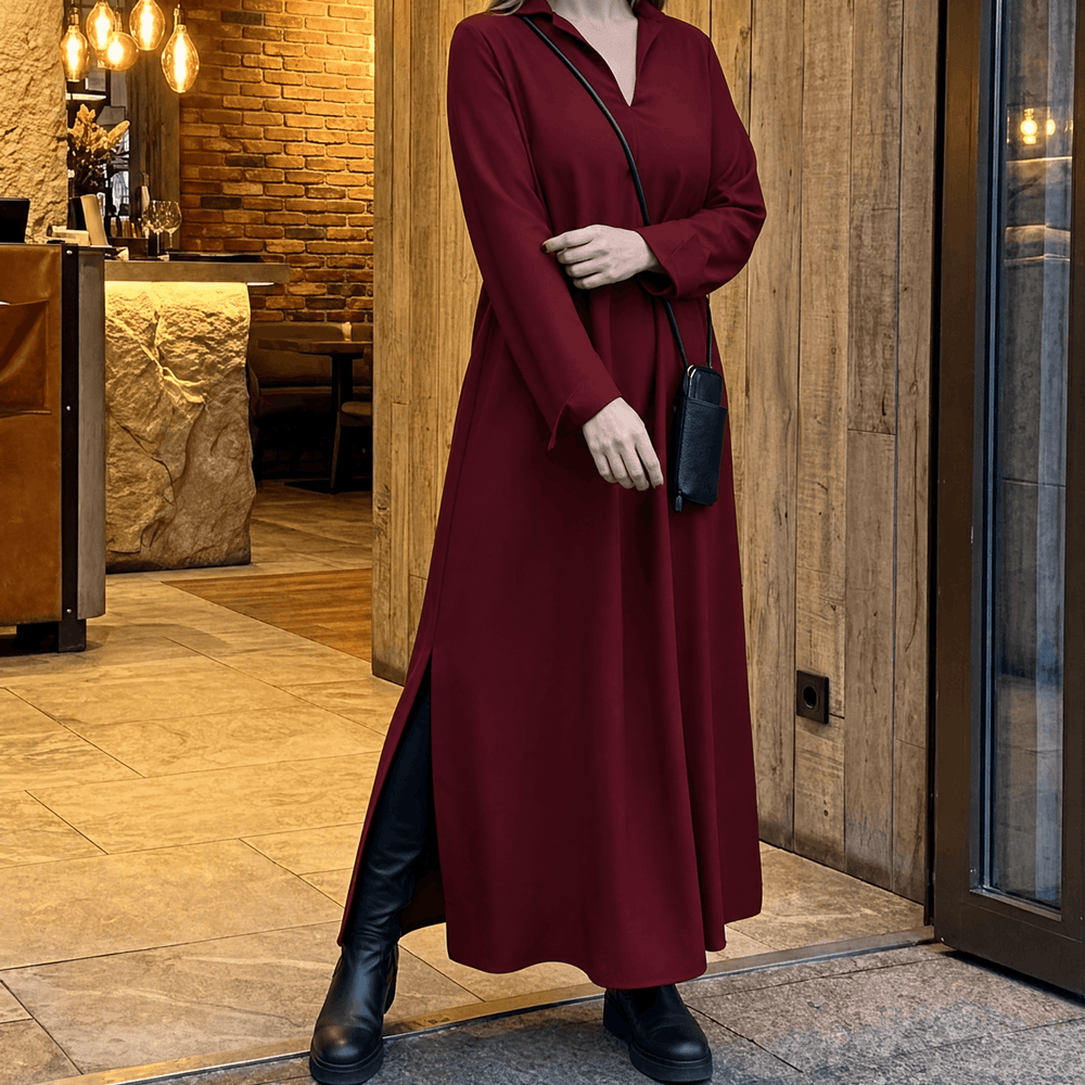 Veluna – Effortless Side Slit Maxi Dress for Women