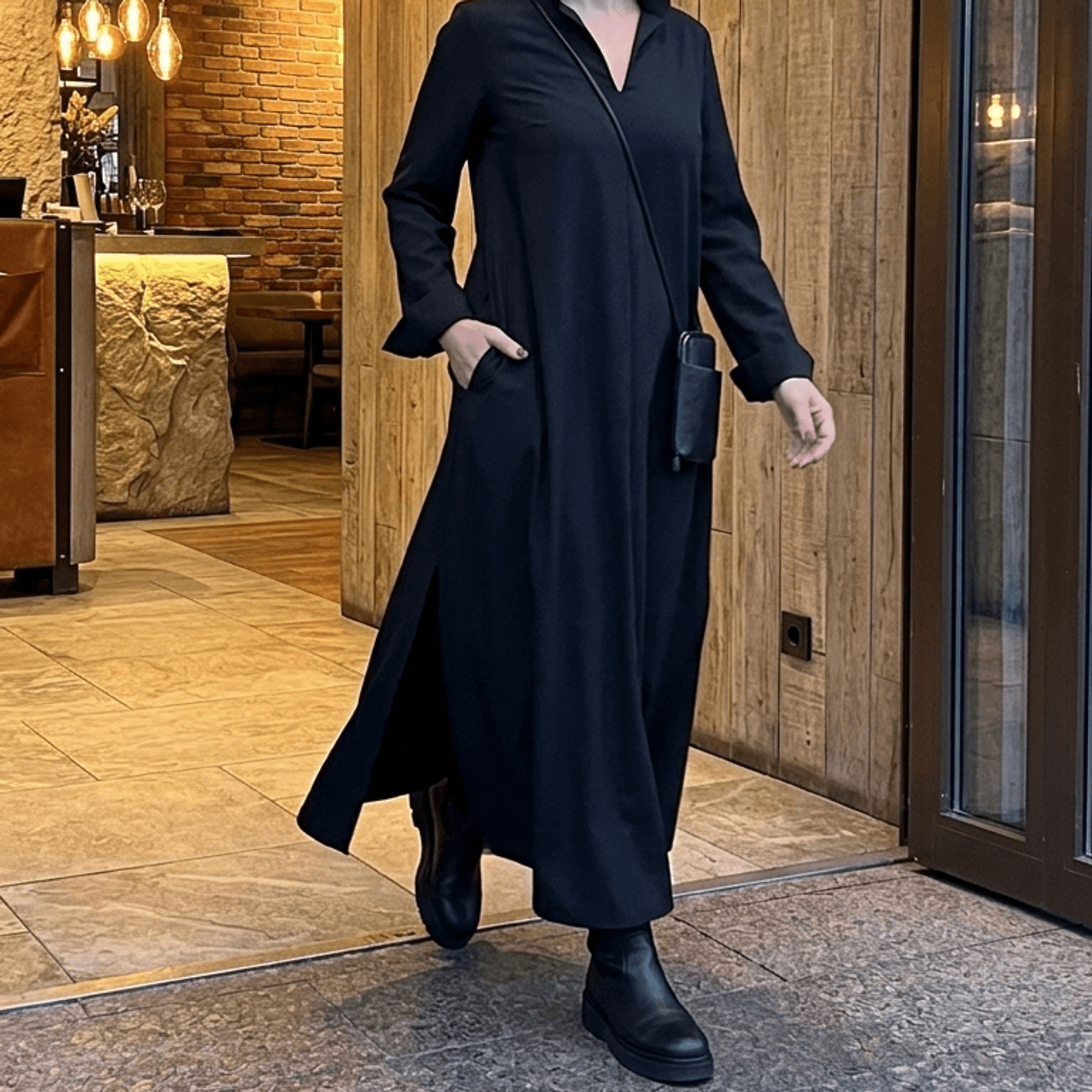 Veluna – Effortless Side Slit Maxi Dress for Women