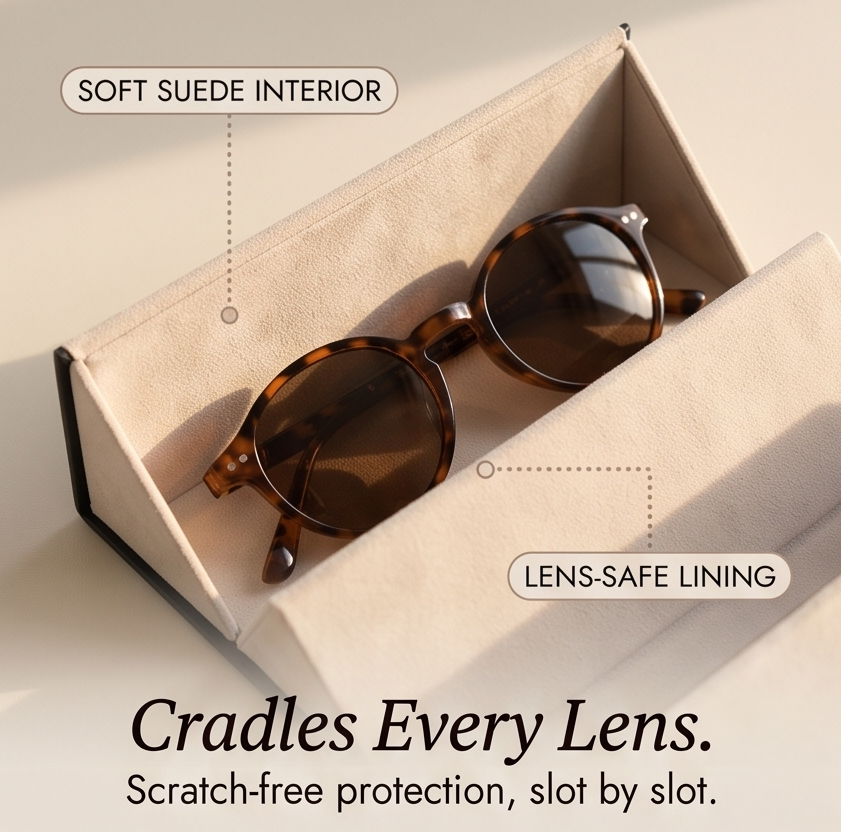 Veluna – Foldable Sunglasses Organizer for 6 Pairs