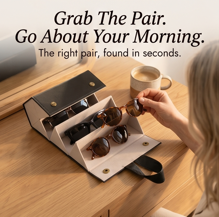 Veluna – Foldable Sunglasses Organizer for 6 Pairs