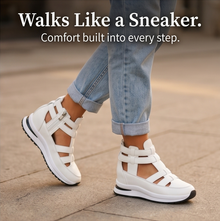 Veluna – Caged Wedge Sandals with Hidden Platform