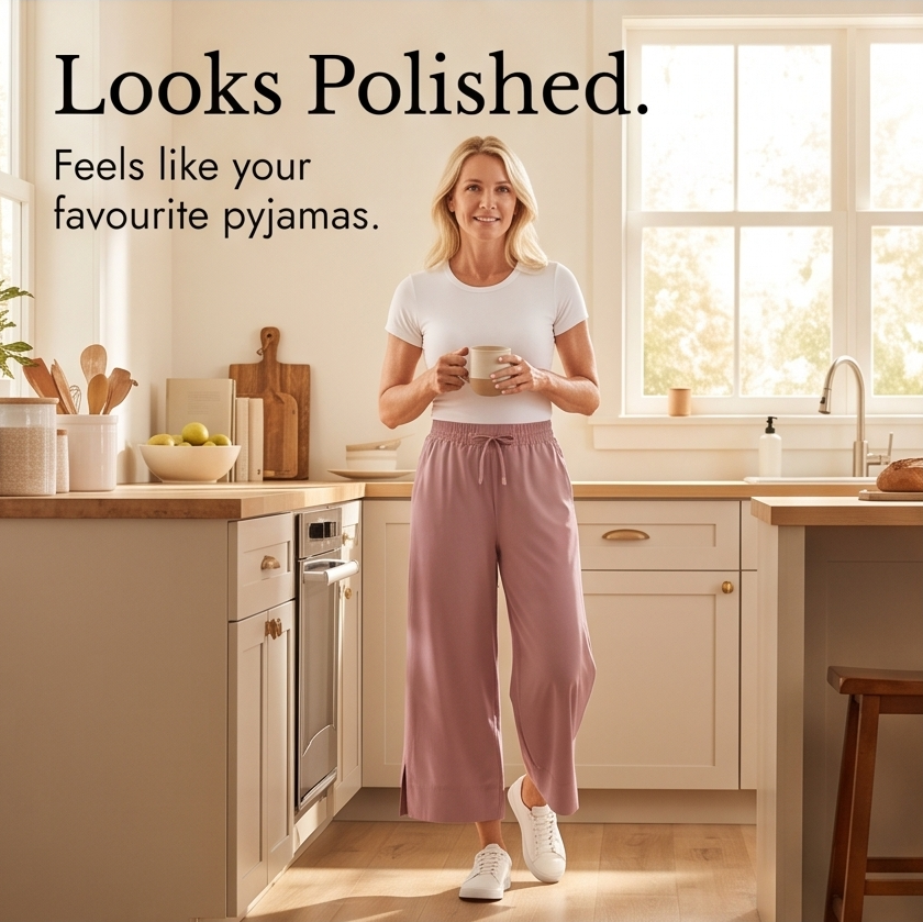 Veluna – Women's Effortless Wide-Leg Crop Pants