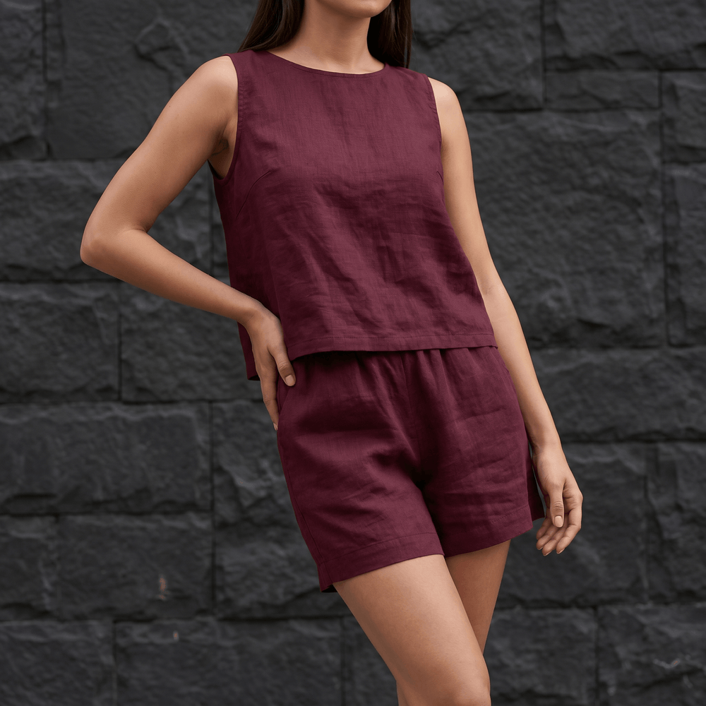 Veluna – Women's Breezy V-Neck Summer Set