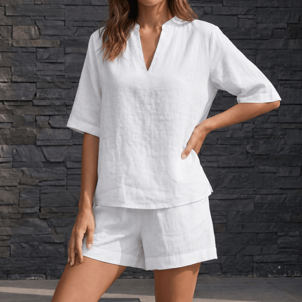 Veluna – Women's Breezy V-Neck Summer Set