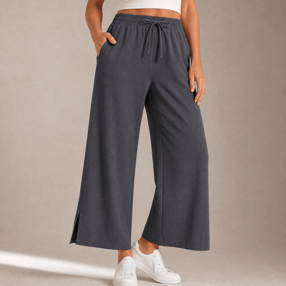 Veluna – Women's Effortless Wide-Leg Crop Pants