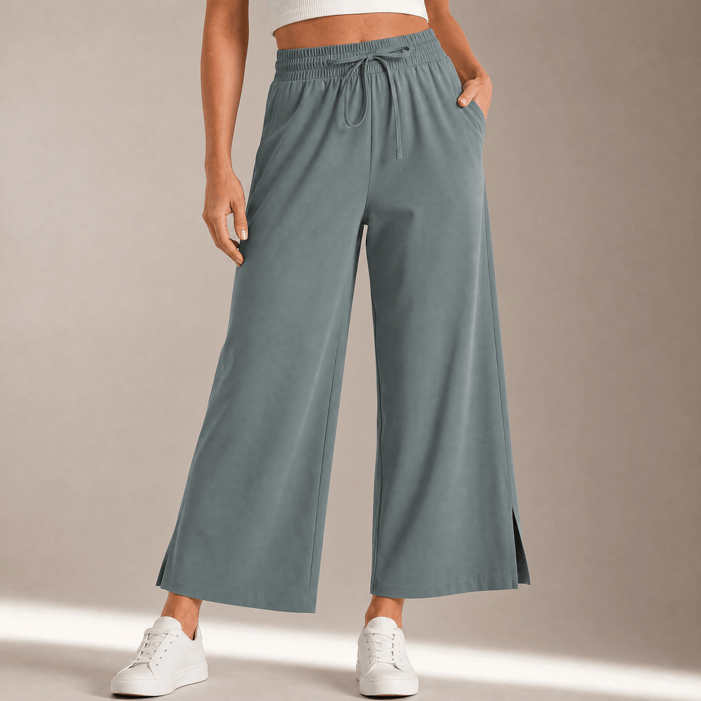 Veluna – Women's Effortless Wide-Leg Crop Pants