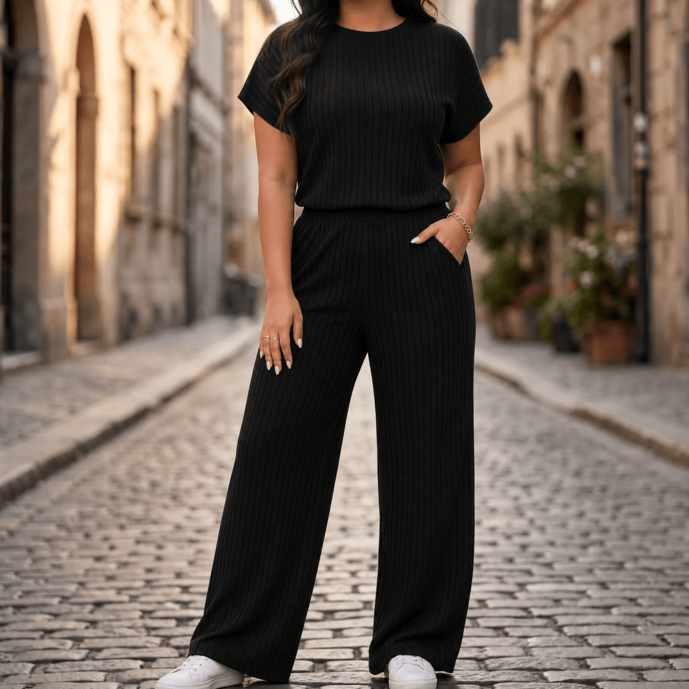 Velura – Women's Soft Ribbed Wide-Leg Set