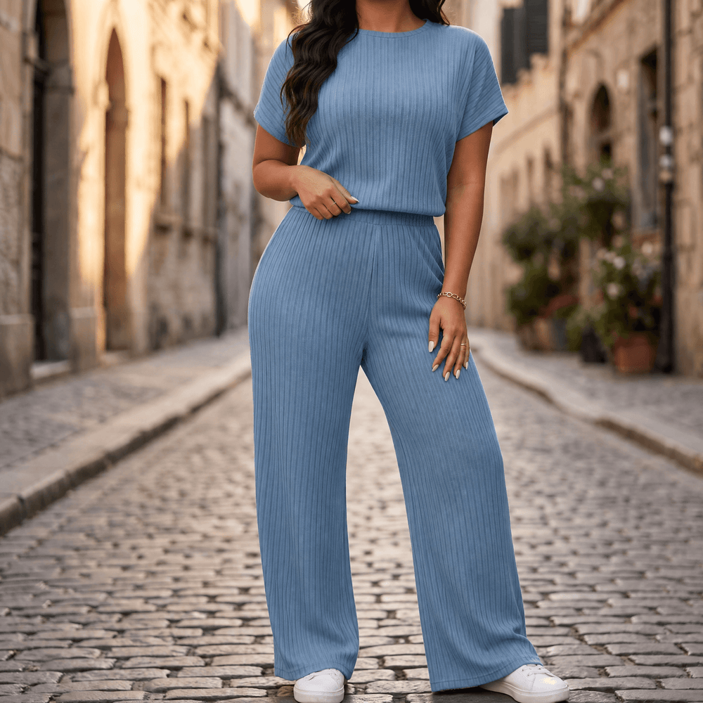 Velura – Women's Soft Ribbed Wide-Leg Set