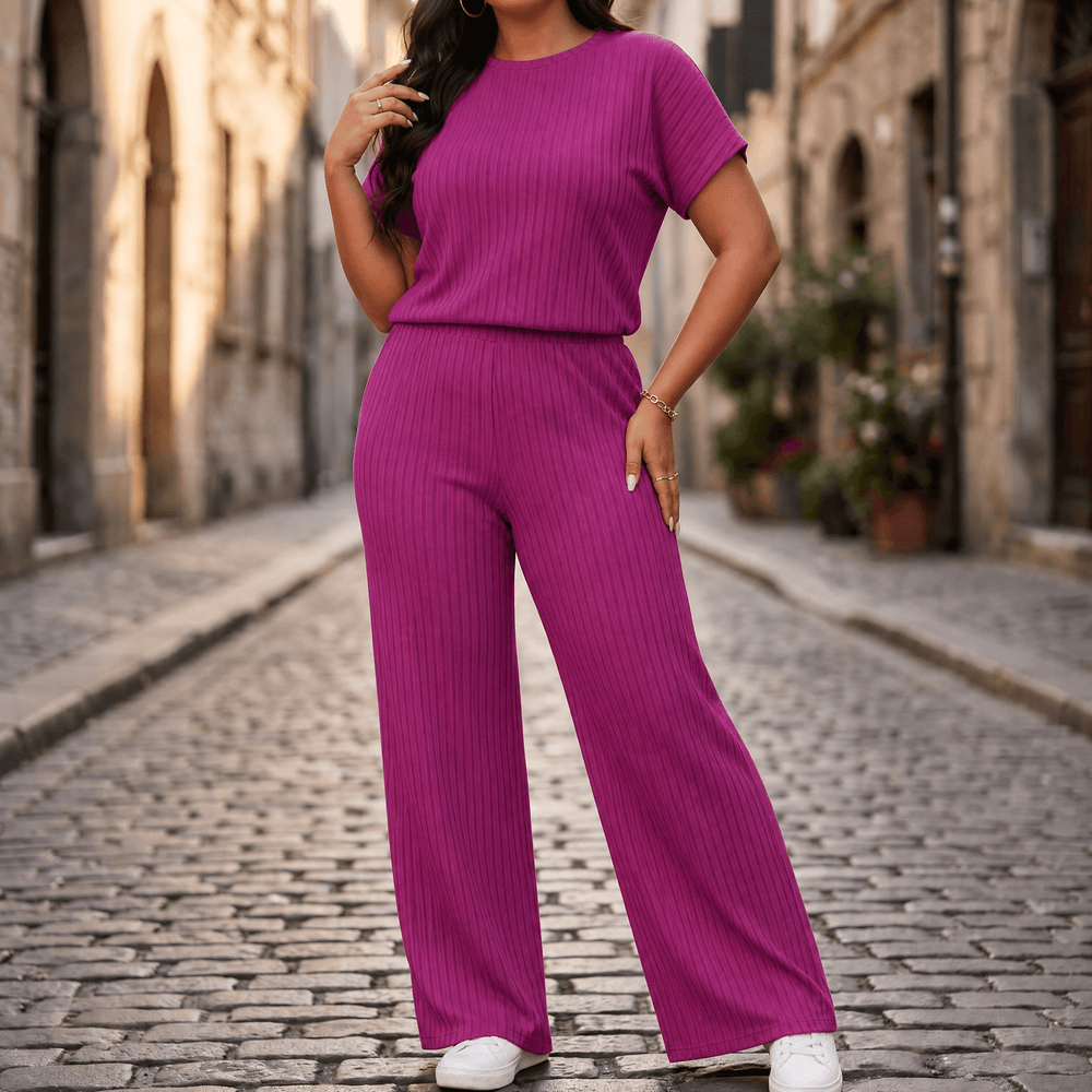 Velura – Women's Soft Ribbed Wide-Leg Set