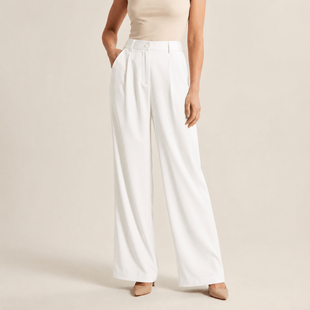 Velura - Women's Wide Leg Acetate Satin Trousers