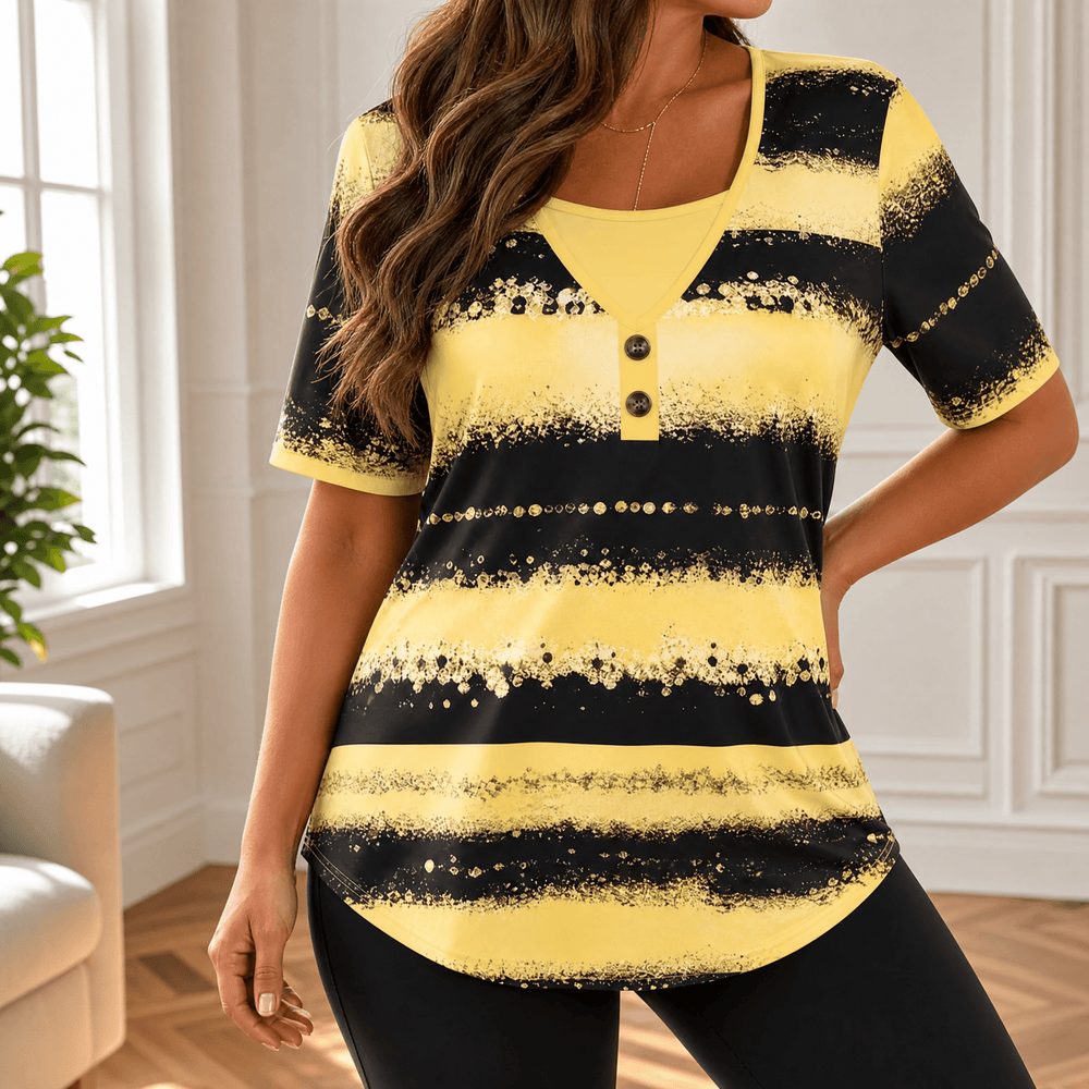 Vesper – Women's Flowy Watercolor Henley