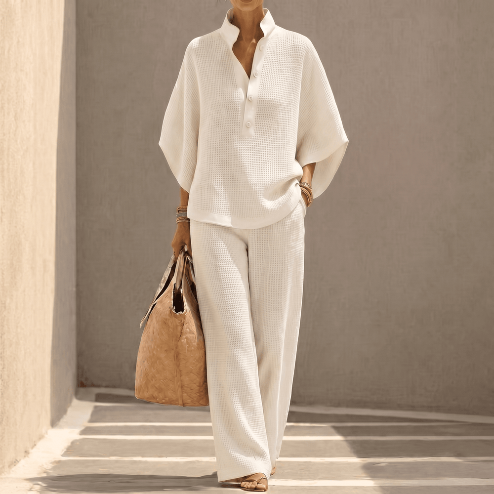 Vienelle – Women's Waffle-Knit Two-Piece Set