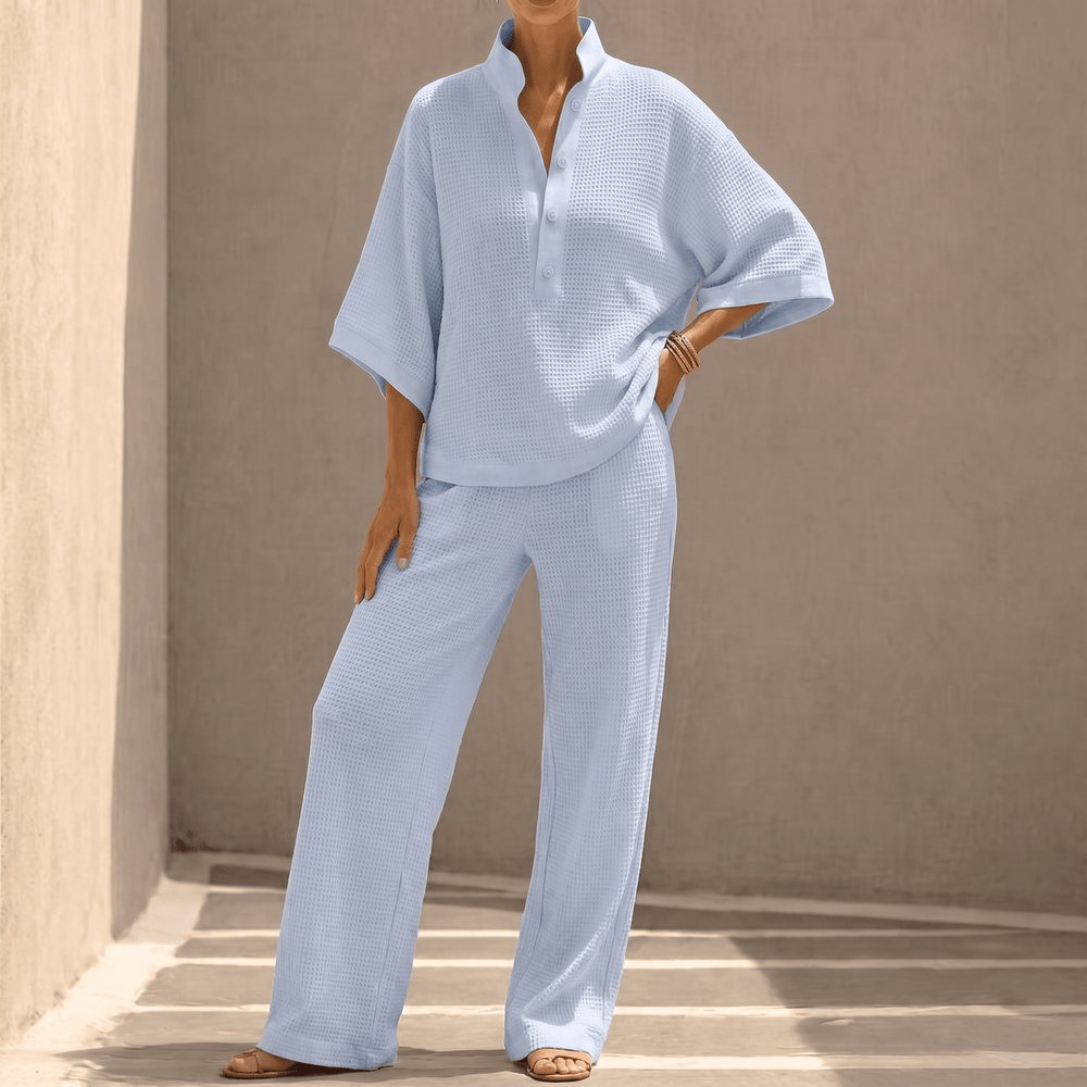 Vienelle – Women's Waffle-Knit Two-Piece Set