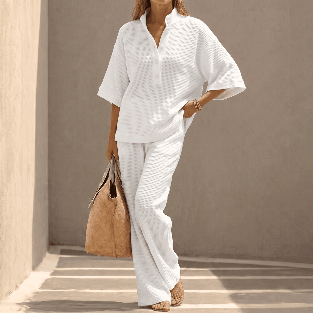 Vienelle – Women's Waffle-Knit Two-Piece Set