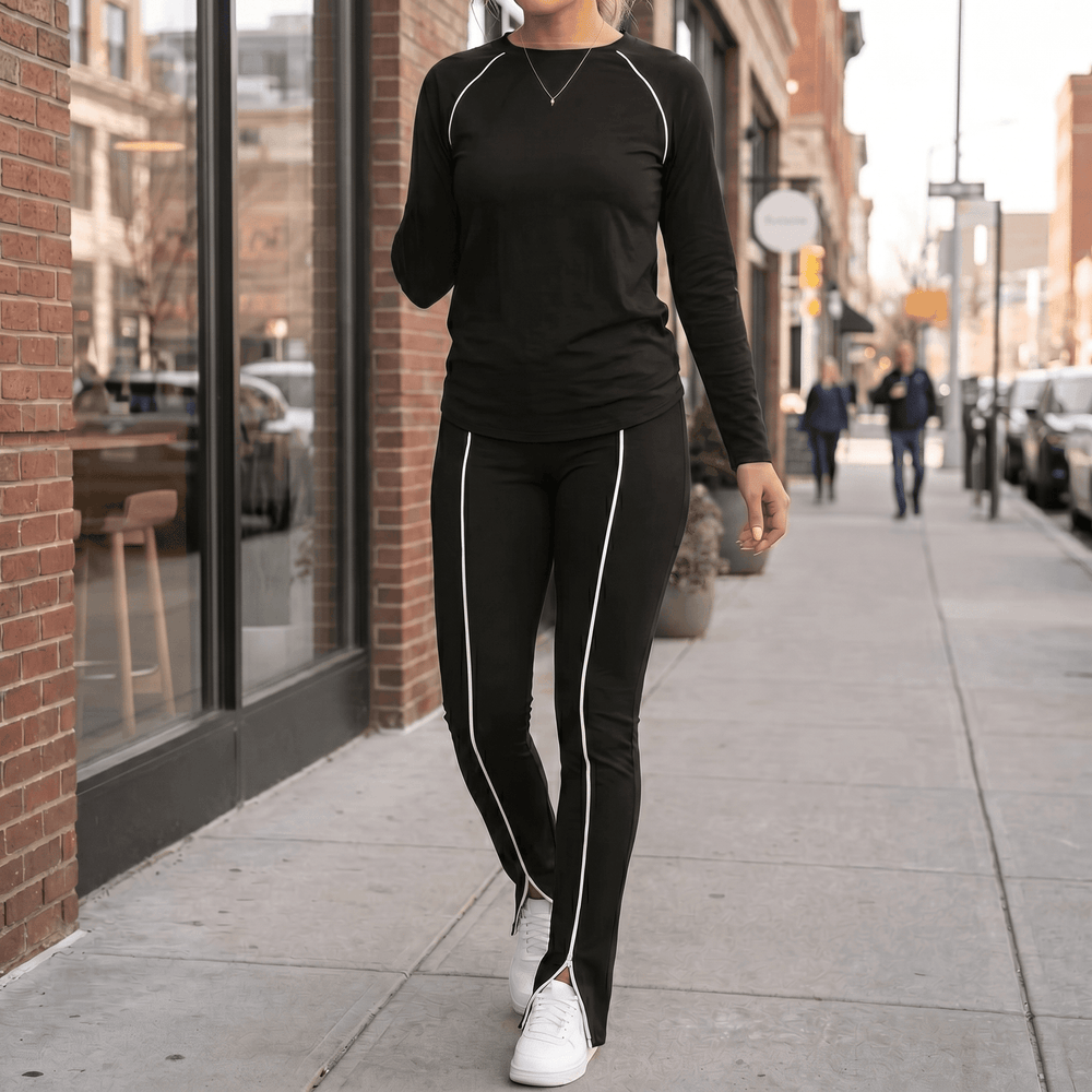 Vivara – Matching Long Sleeve Set with Contrast Piping