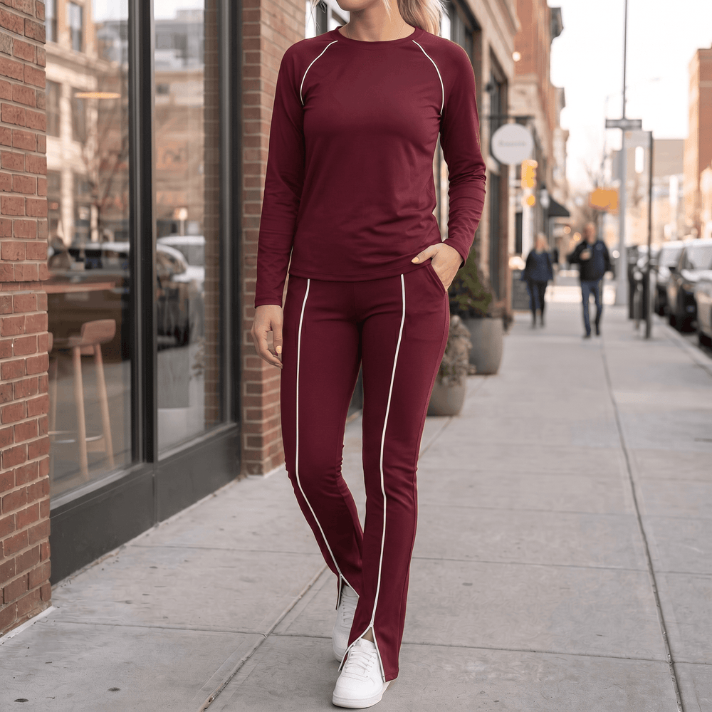 Vivara – Matching Long Sleeve Set with Contrast Piping