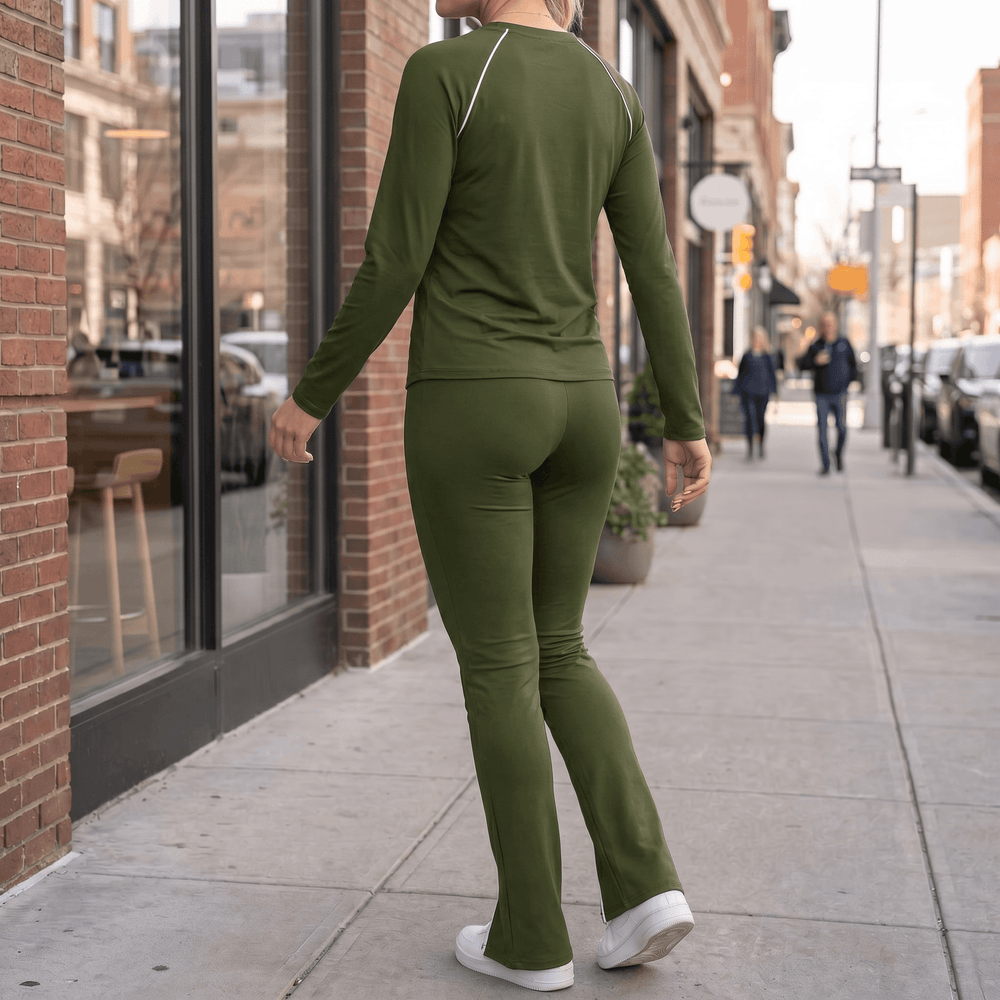 Vivara – Matching Long Sleeve Set with Contrast Piping