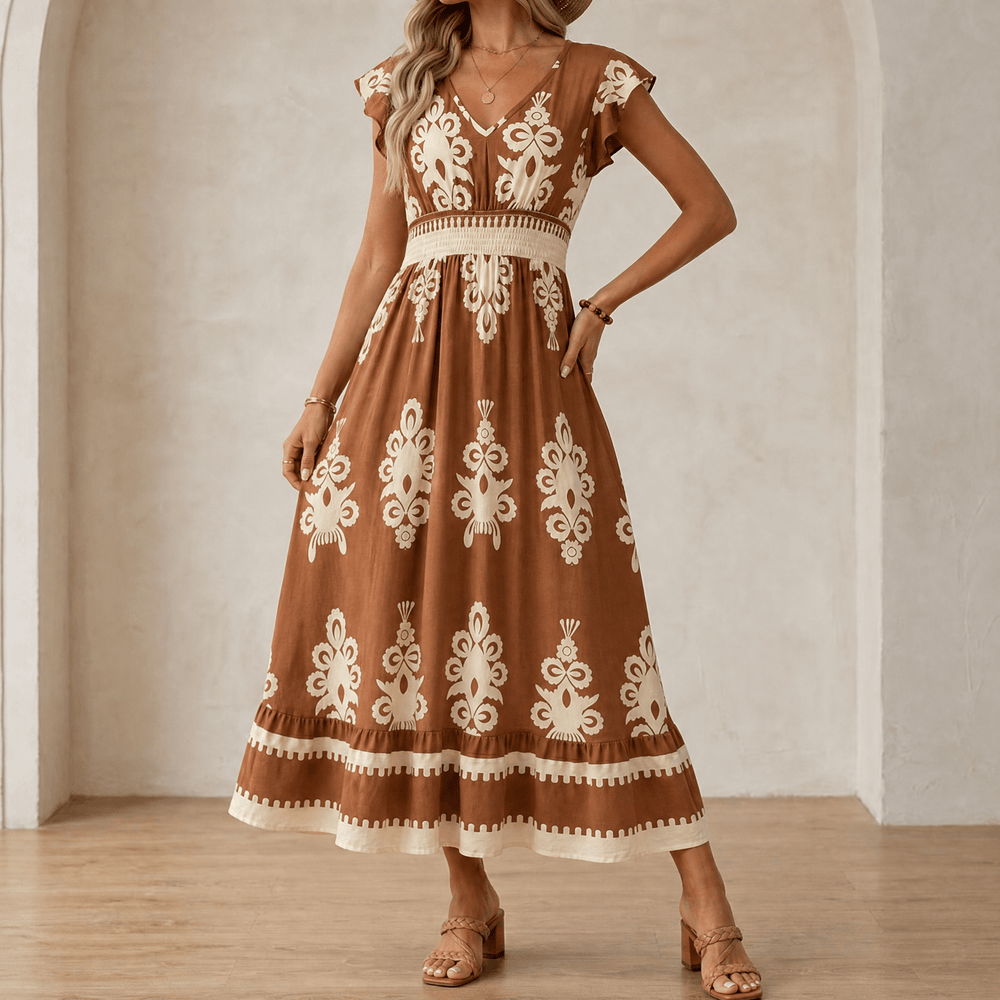Vivara – Women's Baroque Print Maxi Dress