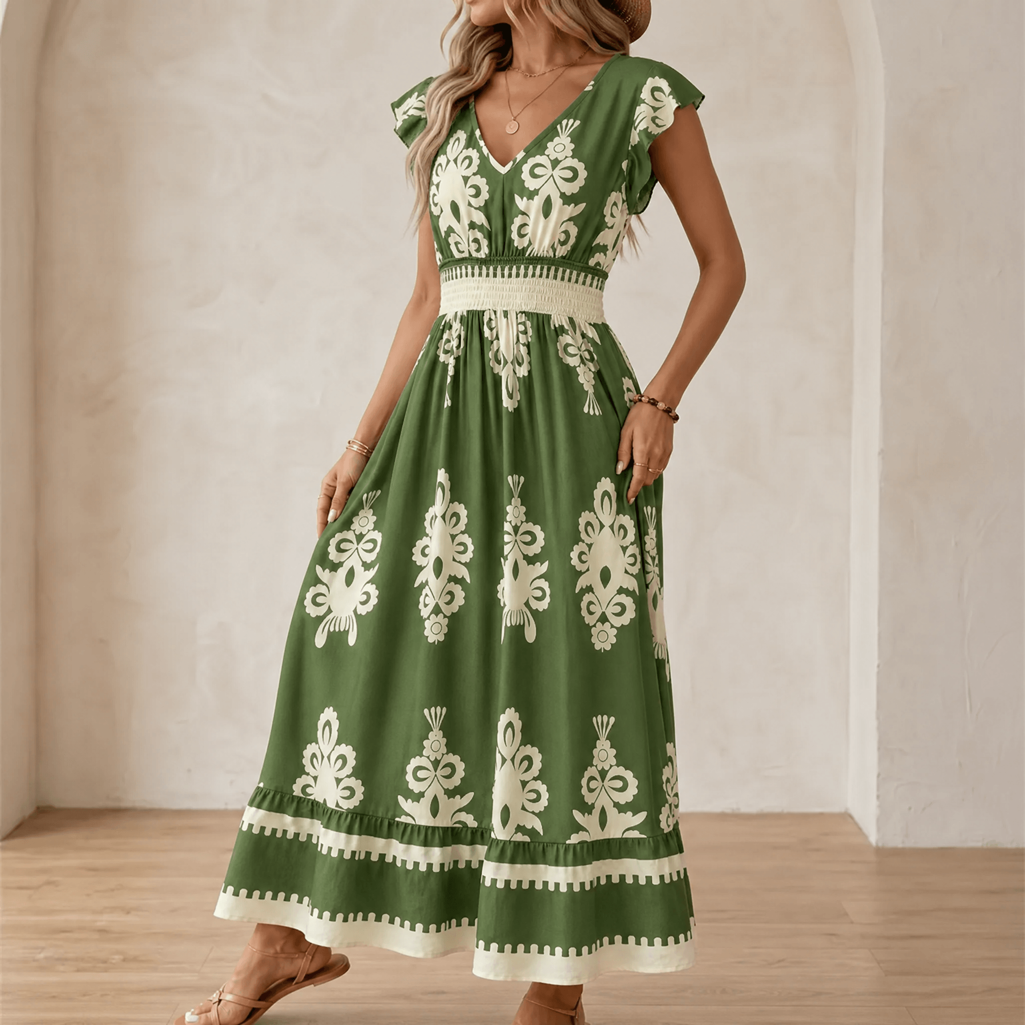 Vivara – Women's Baroque Print Maxi Dress