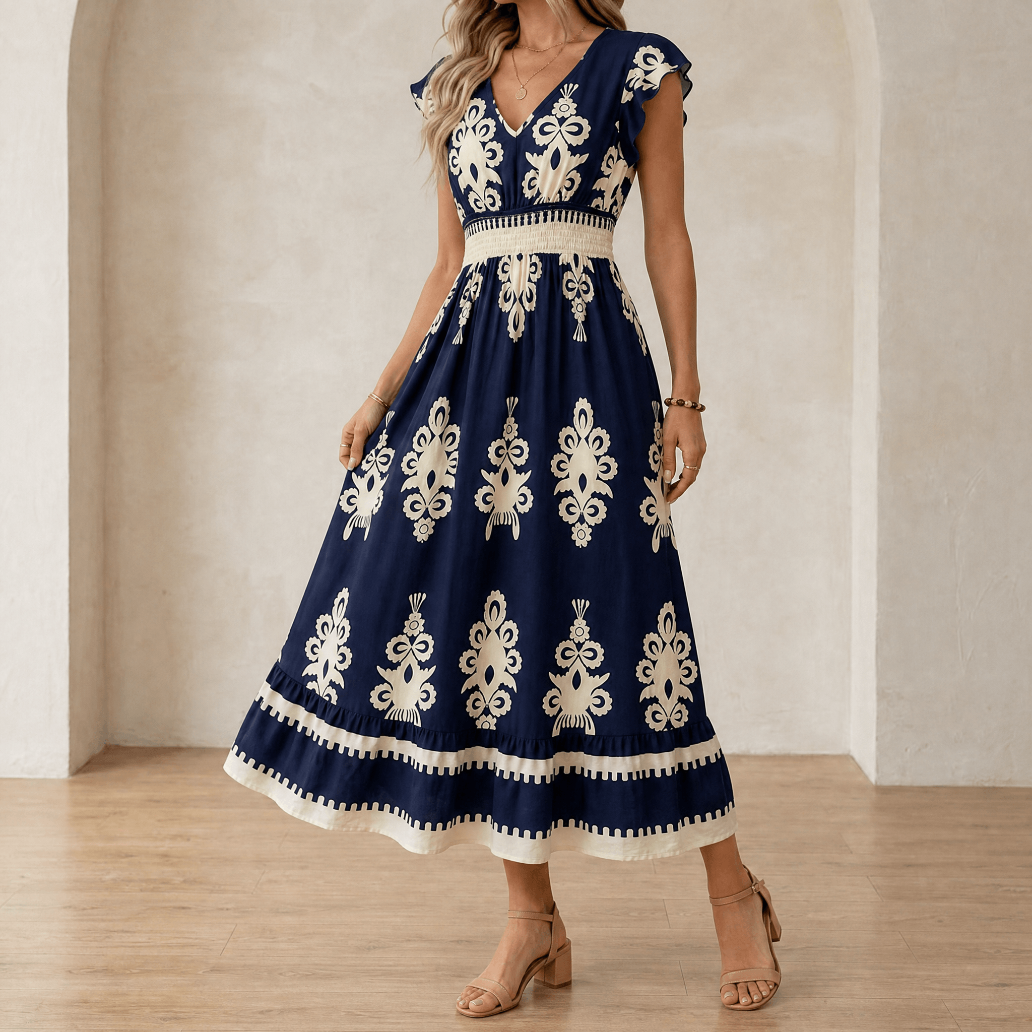 Vivara – Women's Baroque Print Maxi Dress