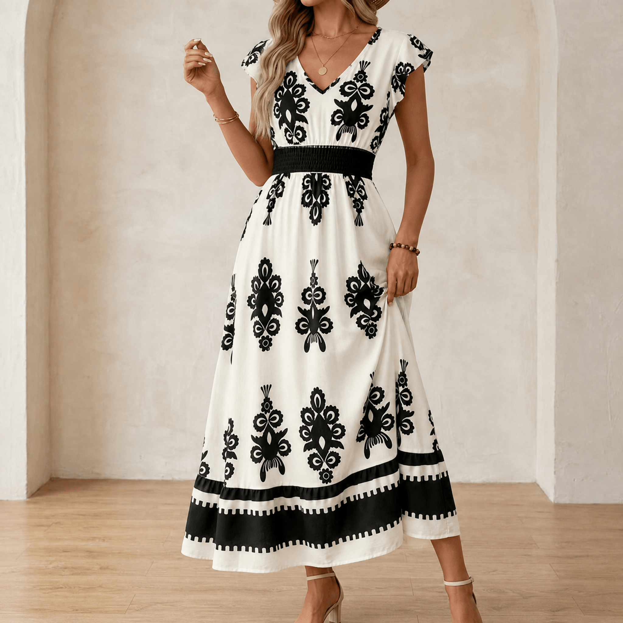 Vivara – Women's Baroque Print Maxi Dress