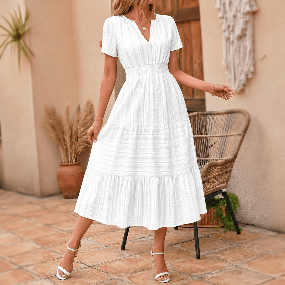 Vivara – Women's Flowing V-Neck Summer Maxi Dress