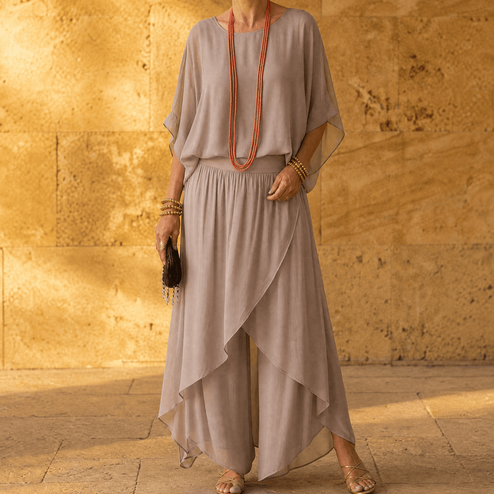 Vivara – Women's Flowy Chiffon Two Piece Set