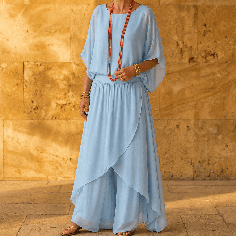 Vivara – Women's Flowy Chiffon Two Piece Set
