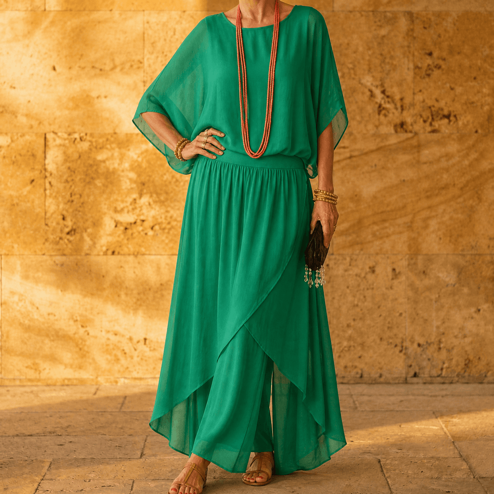 Vivara – Women's Flowy Chiffon Two Piece Set