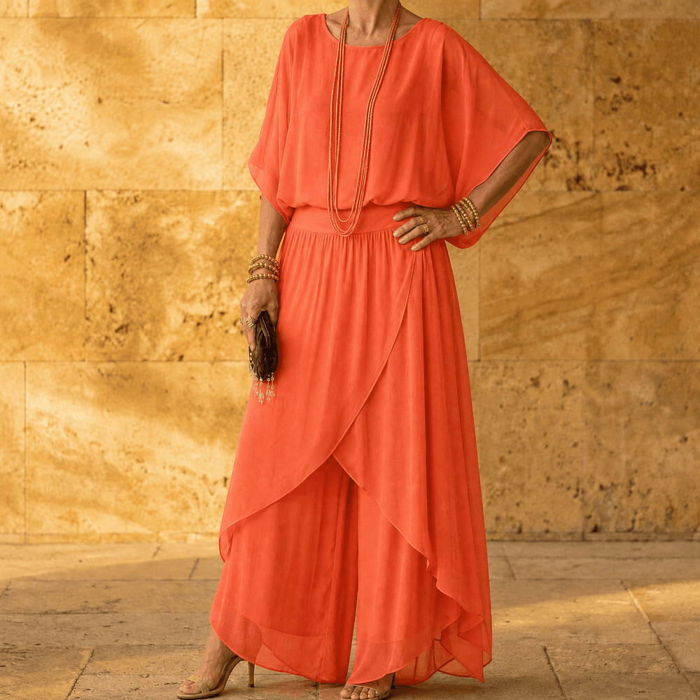 Vivara – Women's Flowy Chiffon Two Piece Set