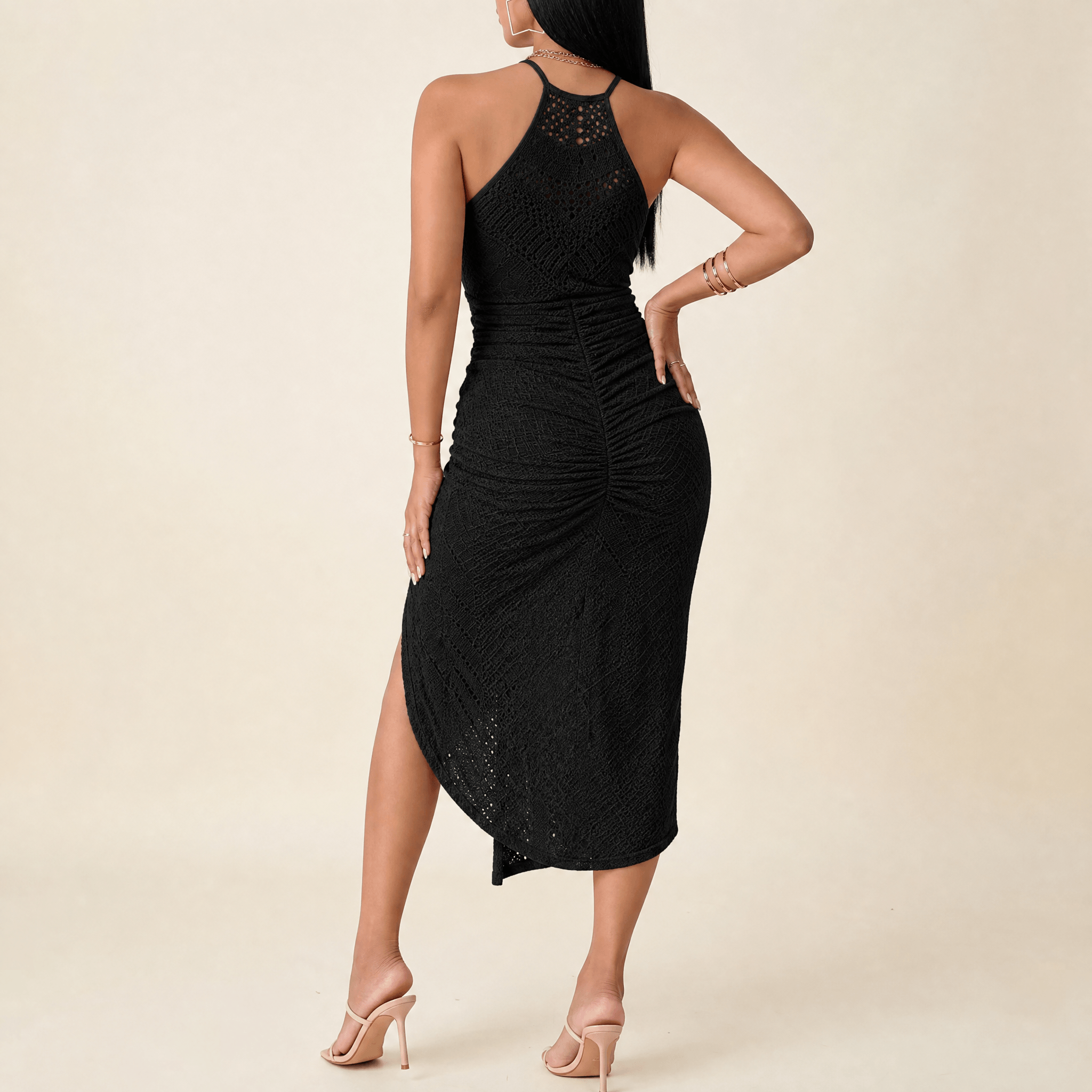 Vivara – Women's Lace Halterneck Maxi Dress