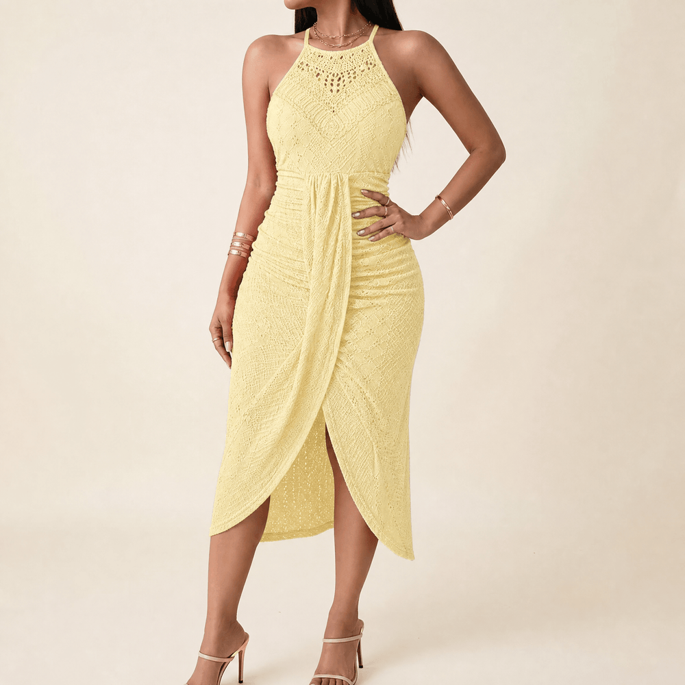 Vivara – Women's Lace Halterneck Maxi Dress