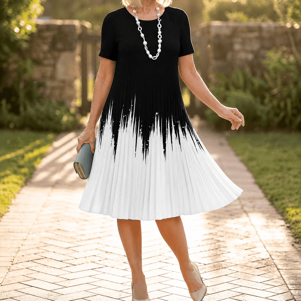 Vivara – Women's pleated gradient print dress