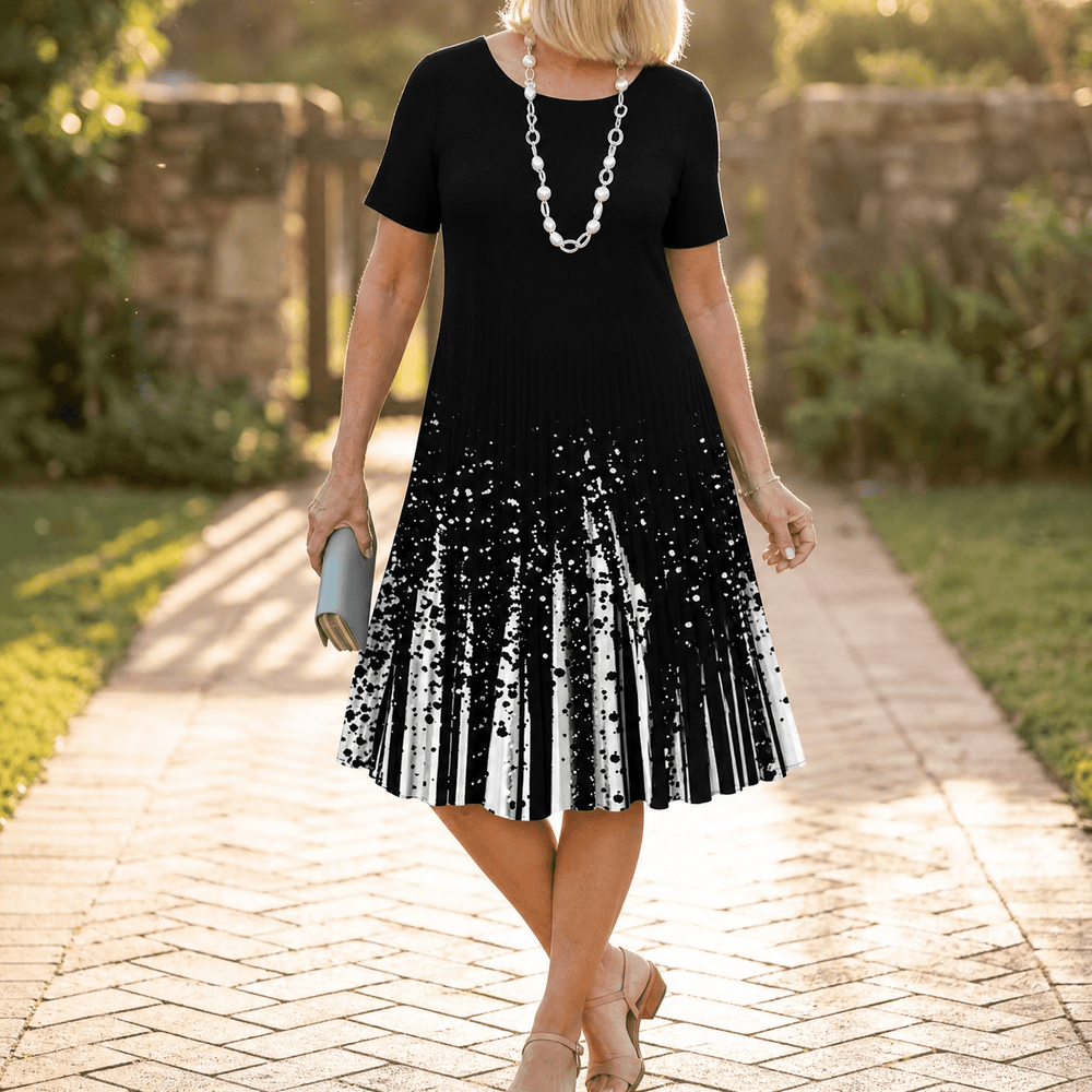 Vivara – Women's pleated gradient print dress