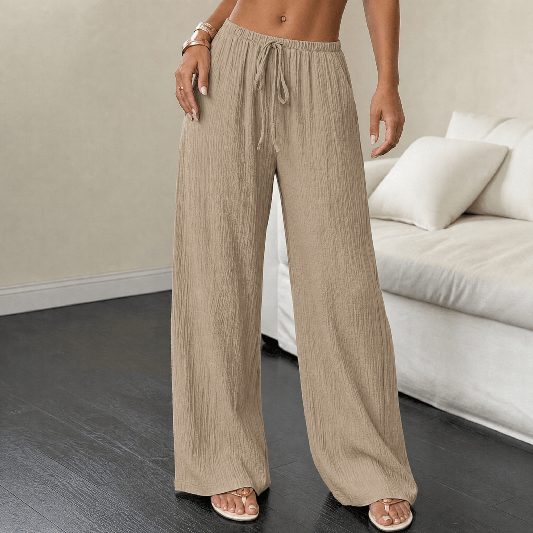 Waverly – Crinkle Textured Wide Leg Pants