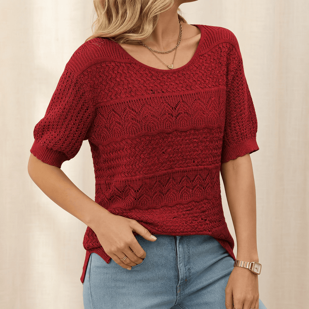 Wovelle – Women's Textured Knit Top for Warm Days