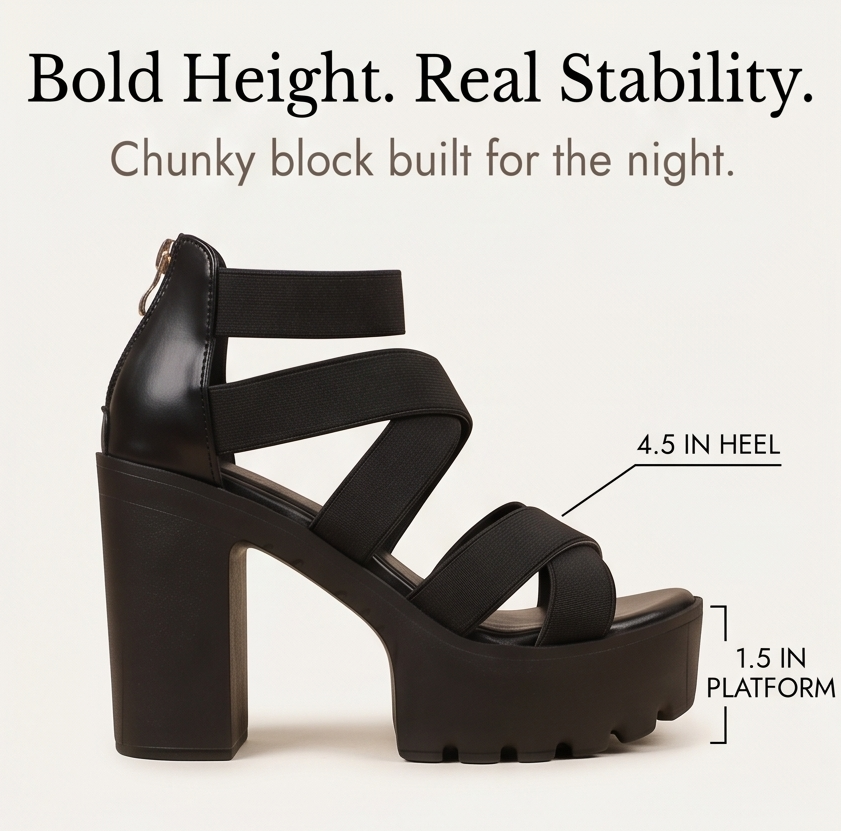 Zarelle – Cross-Strap Platform Heel Sandals