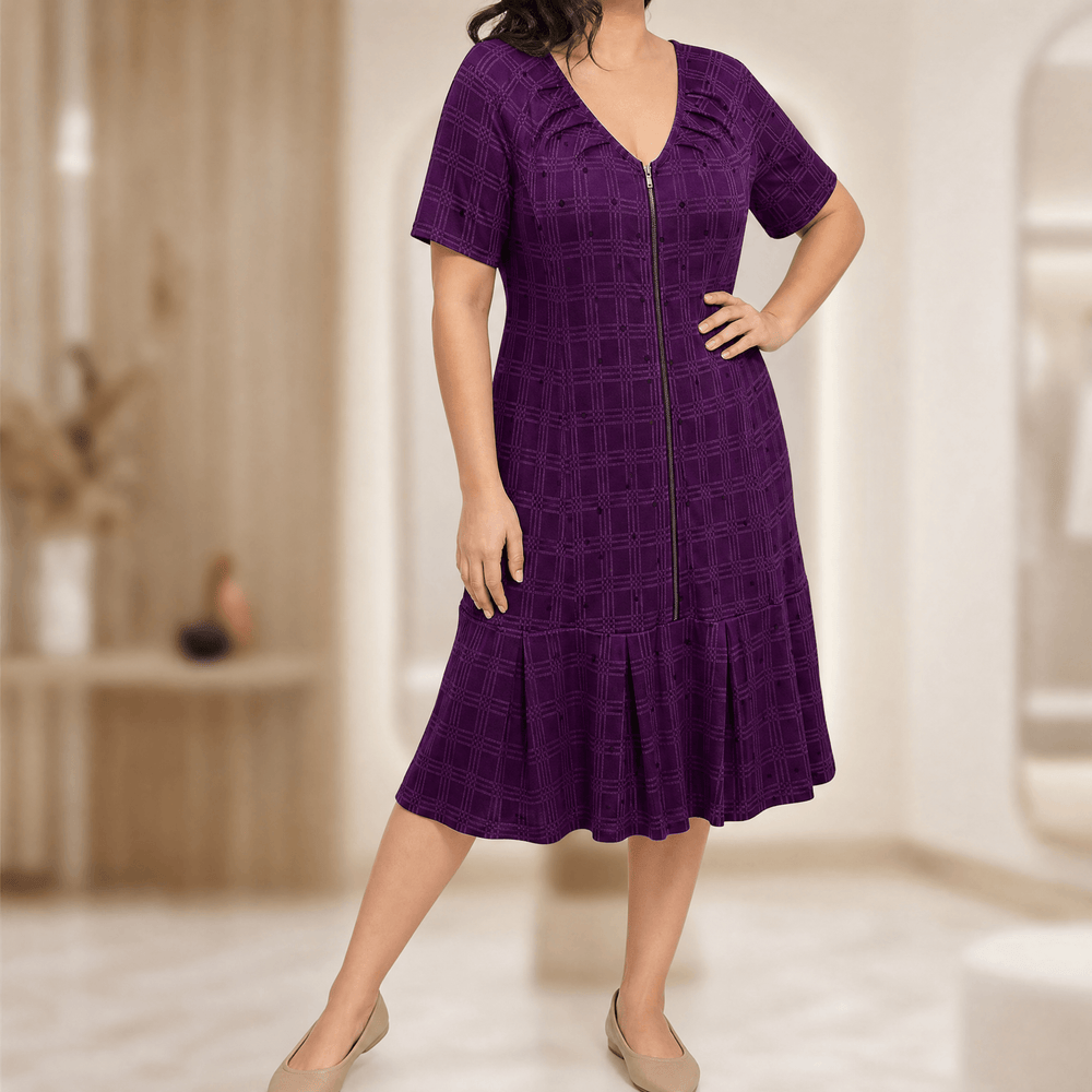 Zippella – Women's Zip-Front Midi Dress